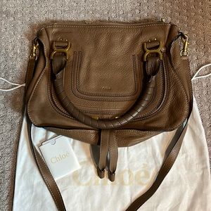 chloe marcie leather medium saddle bag
